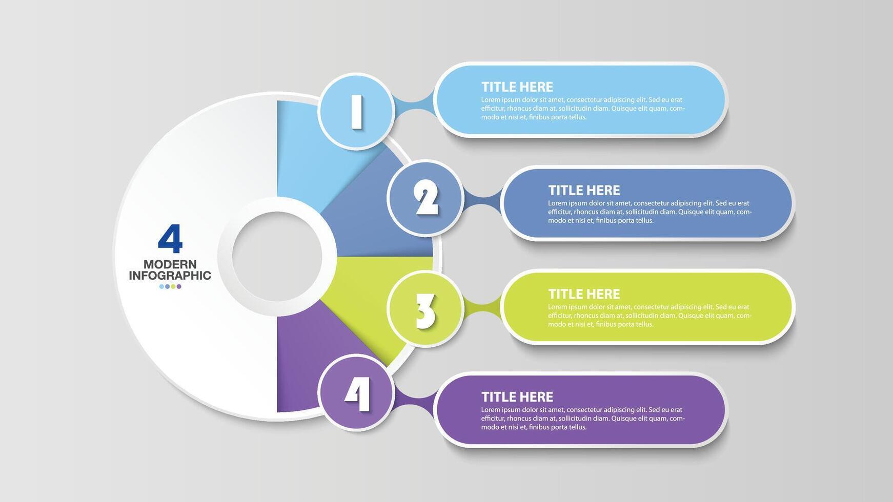 moderno infografía con 4 4 pasos y negocio íconos para presentación. vector