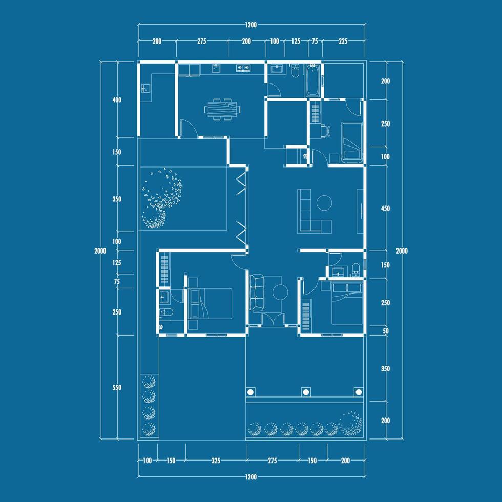 Floor plan blueprint, Figure of the jotting sketch of the construction and the industrial skeleton of the structure and dimensions. vector eps 10