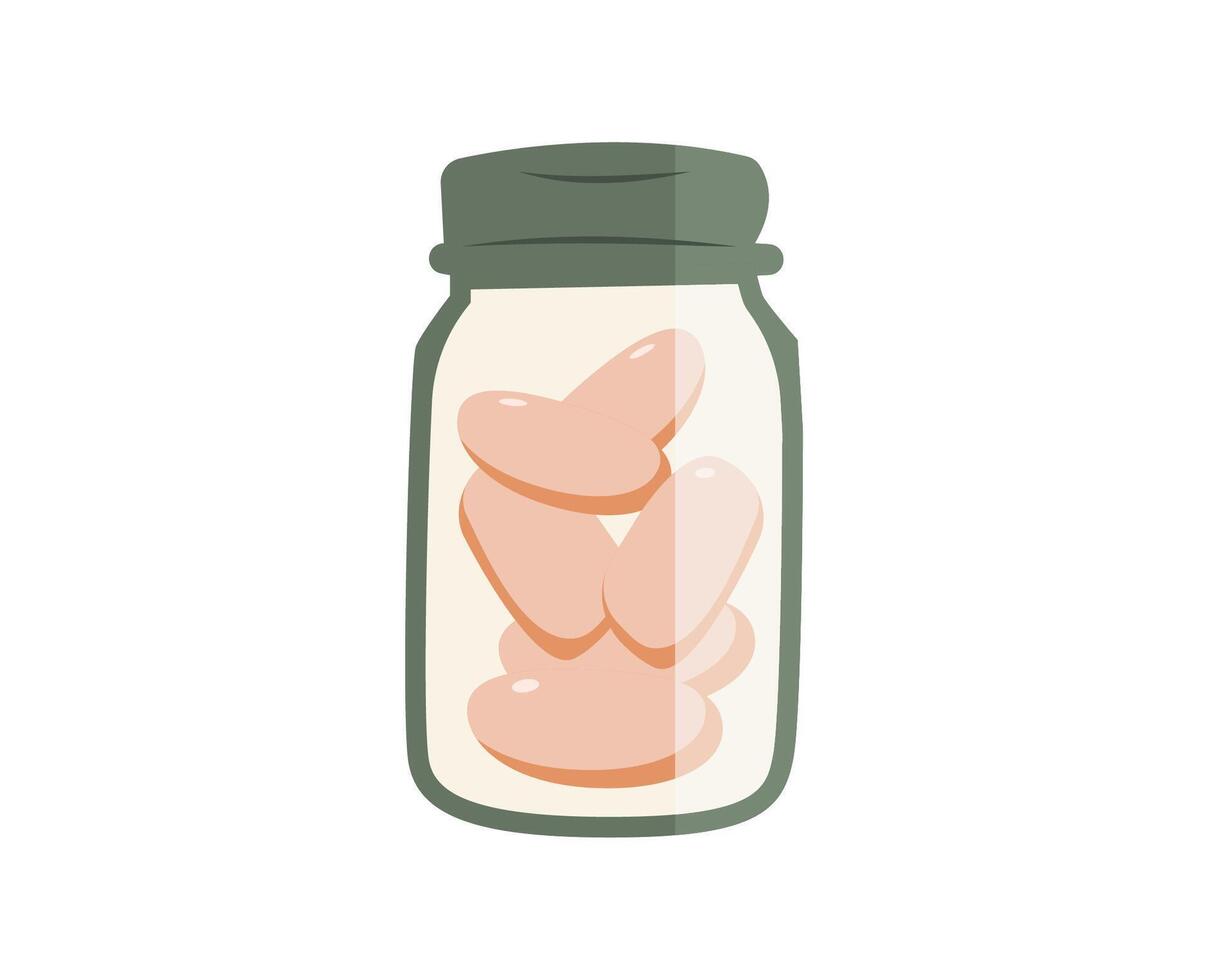 naranja pastillas en botella plano ilustración. Perfecto para diferente tarjetas, textil, web sitios, aplicaciones vector