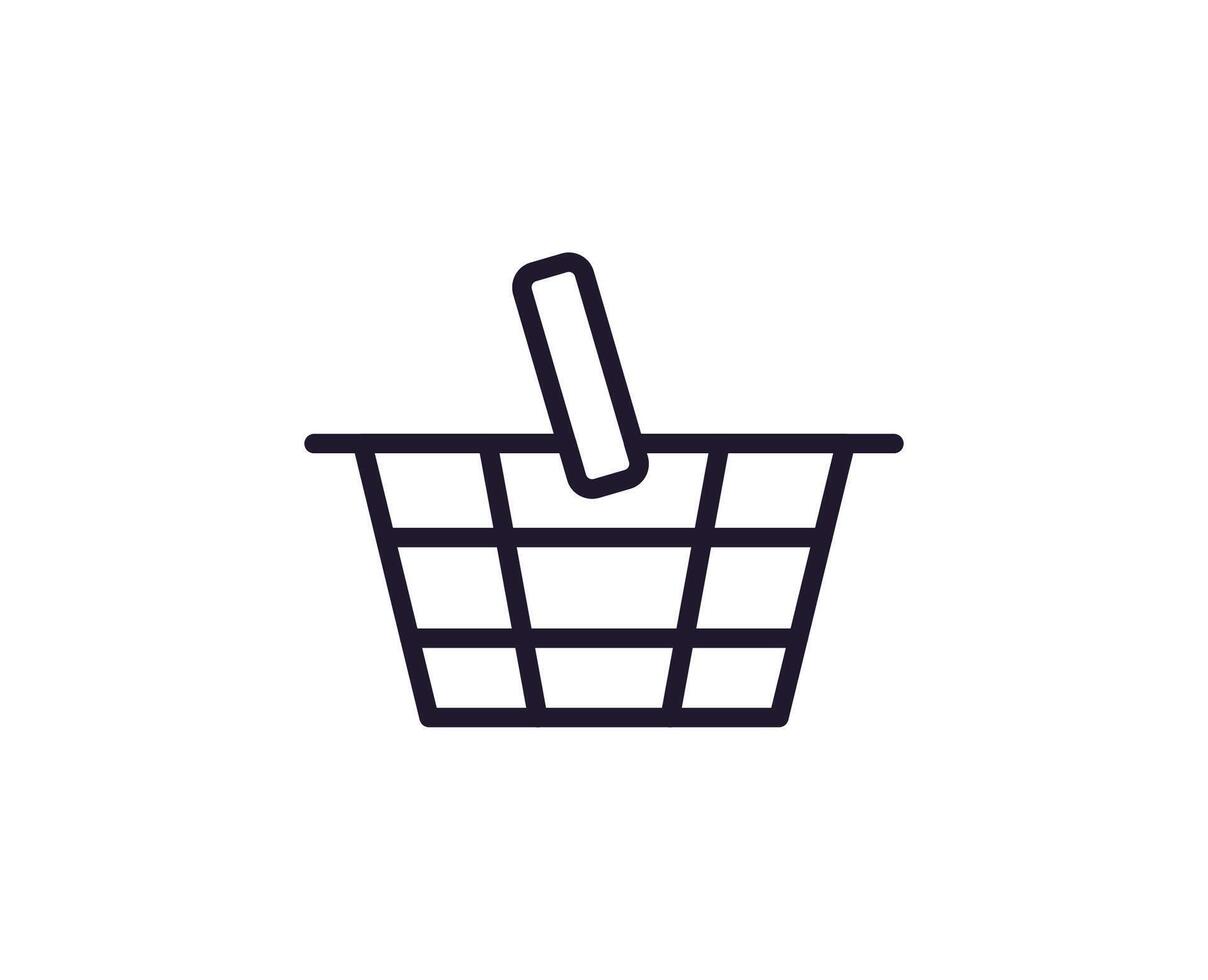 Interface and internet sign. Vector simple minimalistic isolated symbols in line style. Editable strokes. Vector line icon of shopping cart
