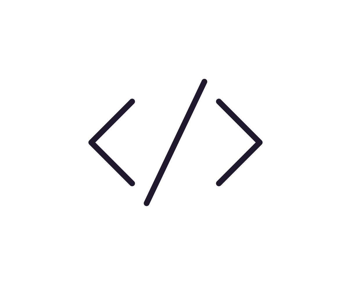 Simple sign and symbols for UI. Suitable for web sites, apps, internet stores. Editable stroke. Vector line icon of html