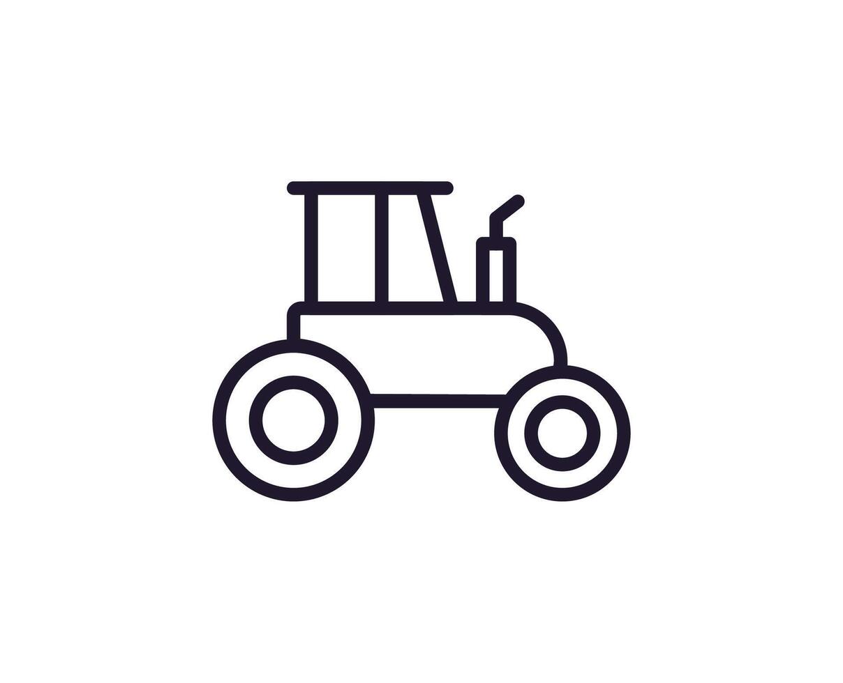 granja y agricultura símbolo. vector contorno pictograma en línea estilo. editable carrera para ui, anuncios, en línea tiendas aislado línea icono de tractor