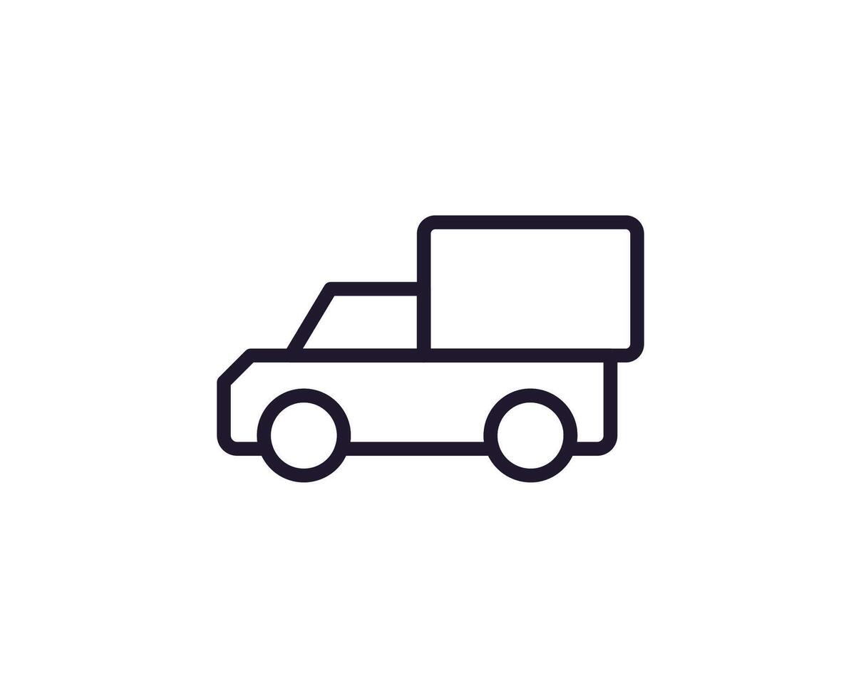 Single line icon of truck on isolated white background. High quality editable stroke for mobile apps, web design, websites, online shops etc. vector