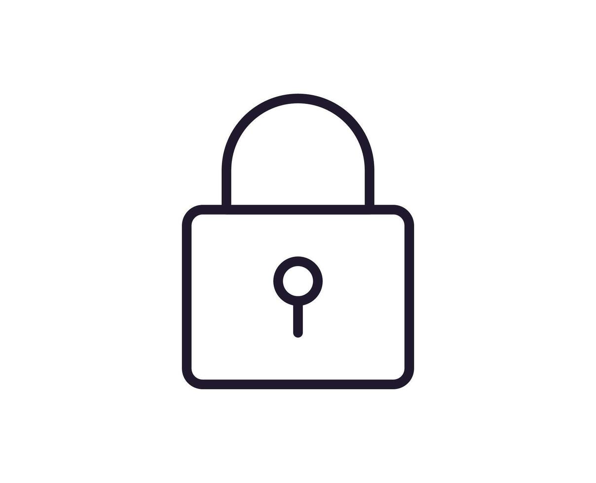 Lock concept. Single premium editable stroke pictogram perfect for logos, mobile apps, online shops and web sites. Vector symbol isolated on white background.
