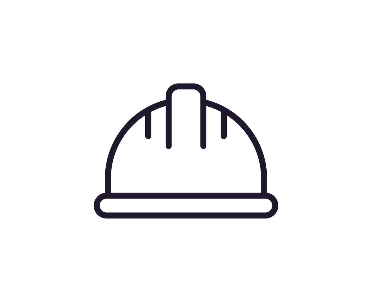 Single line icon of helmet on isolated white background. High quality editable stroke for mobile apps, web design, websites, online shops etc. vector