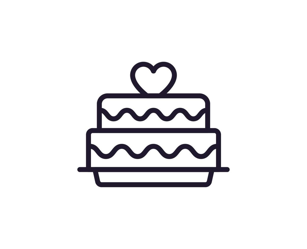 Cake concept. Modern outline high quality illustration for banners, flyers and web sites. Editable stroke in trendy flat style. Line icon of cake vector