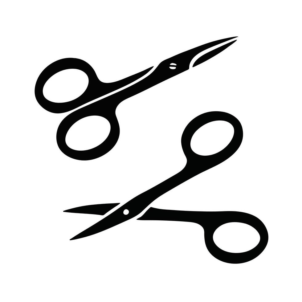 Manicure scissors, personal hygiene, vector silhouette