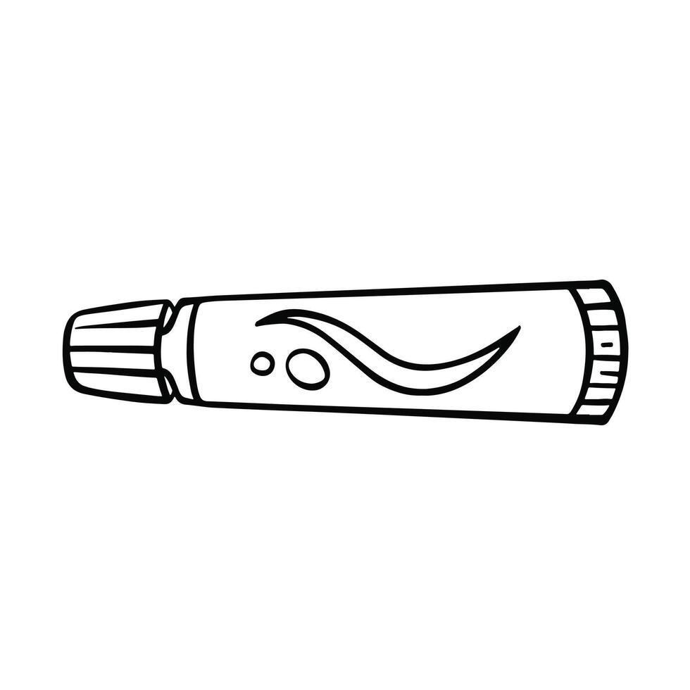 Closed tube of cream or toothpaste, personal hygiene illustration, vector
