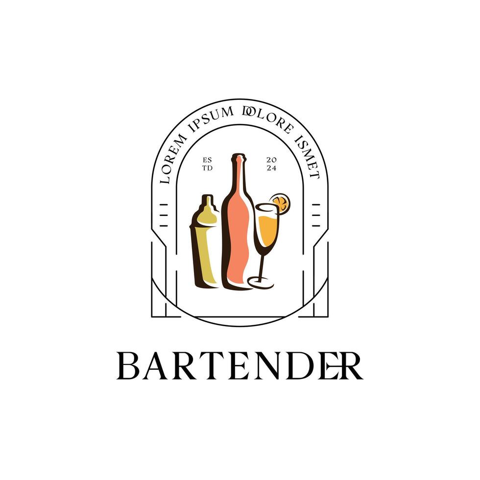 bar logo diseño modelo vector ilustración