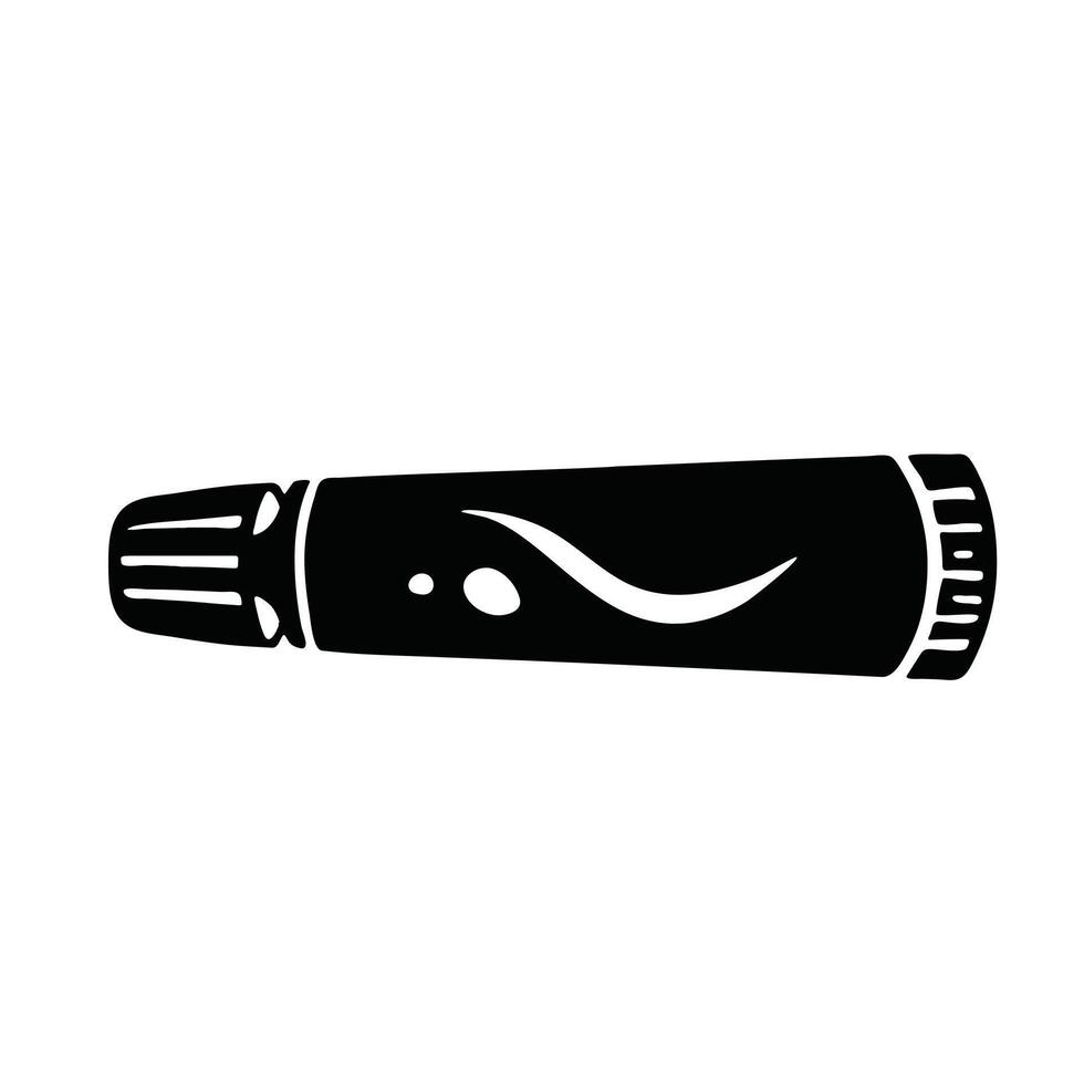 Closed tube of cream or toothpaste, personal hygiene illustration, vector