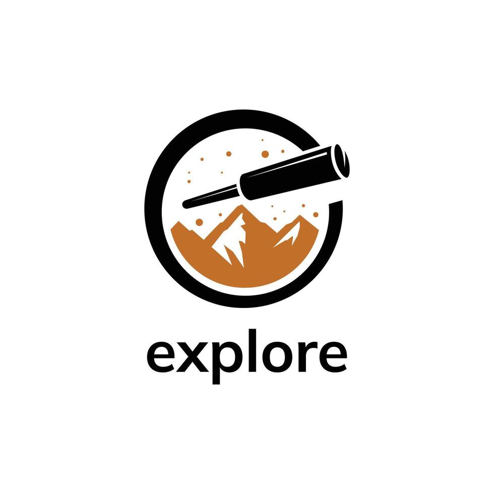 Adventure, compass, mountain logo design template vector illustration