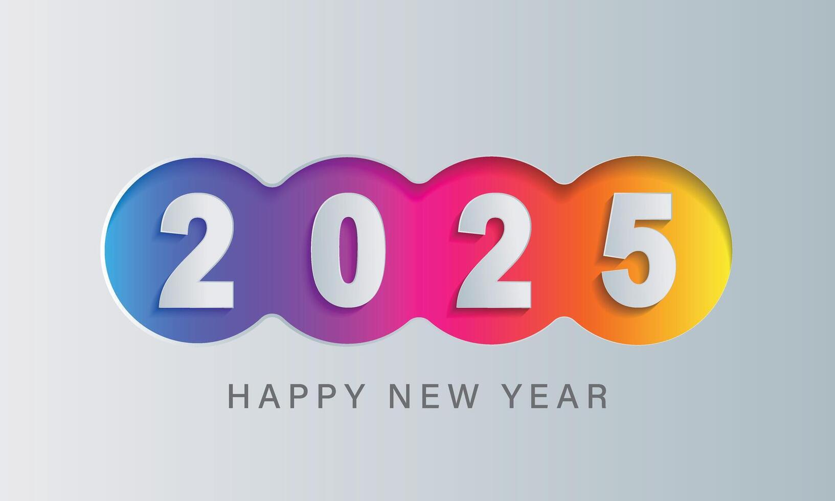 contento nuevo año 2025 saludo tarjeta diseño modelo. vector