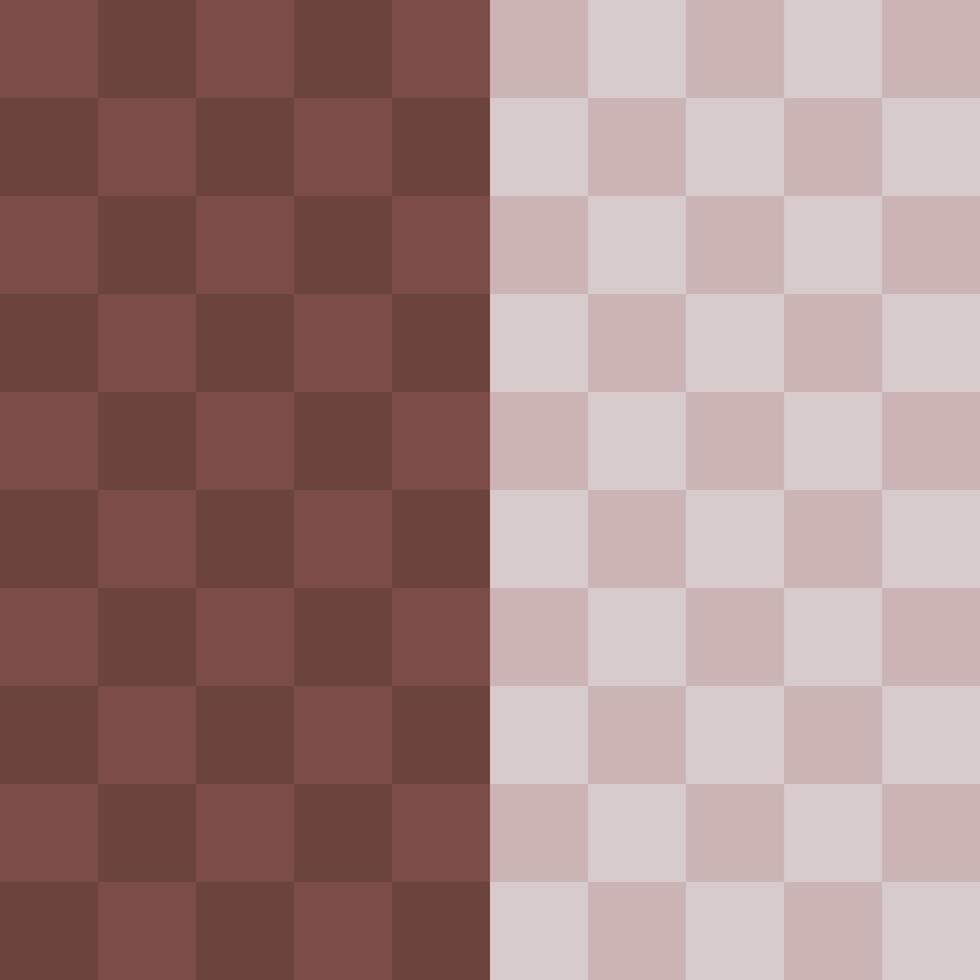 Half and half colored dark and light brown checkered square grid vector background. Simple flat art styled wallpaper template on square backdrop. Empty copy spaced poster background.