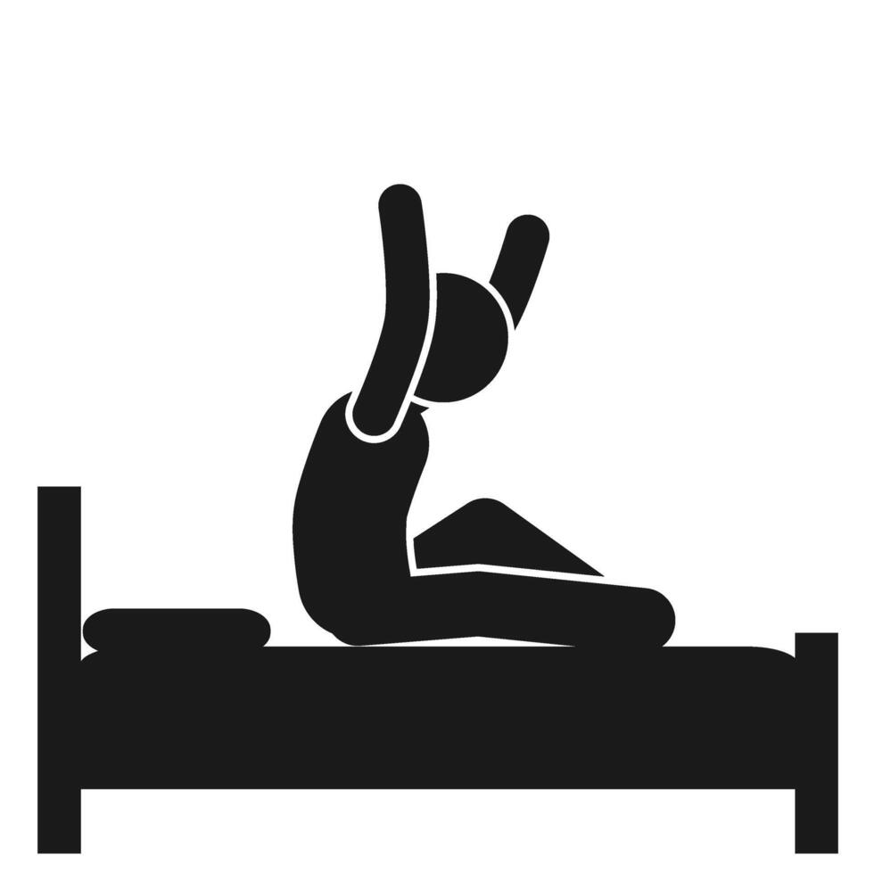 stick figure vector illustration wake up early, wake up