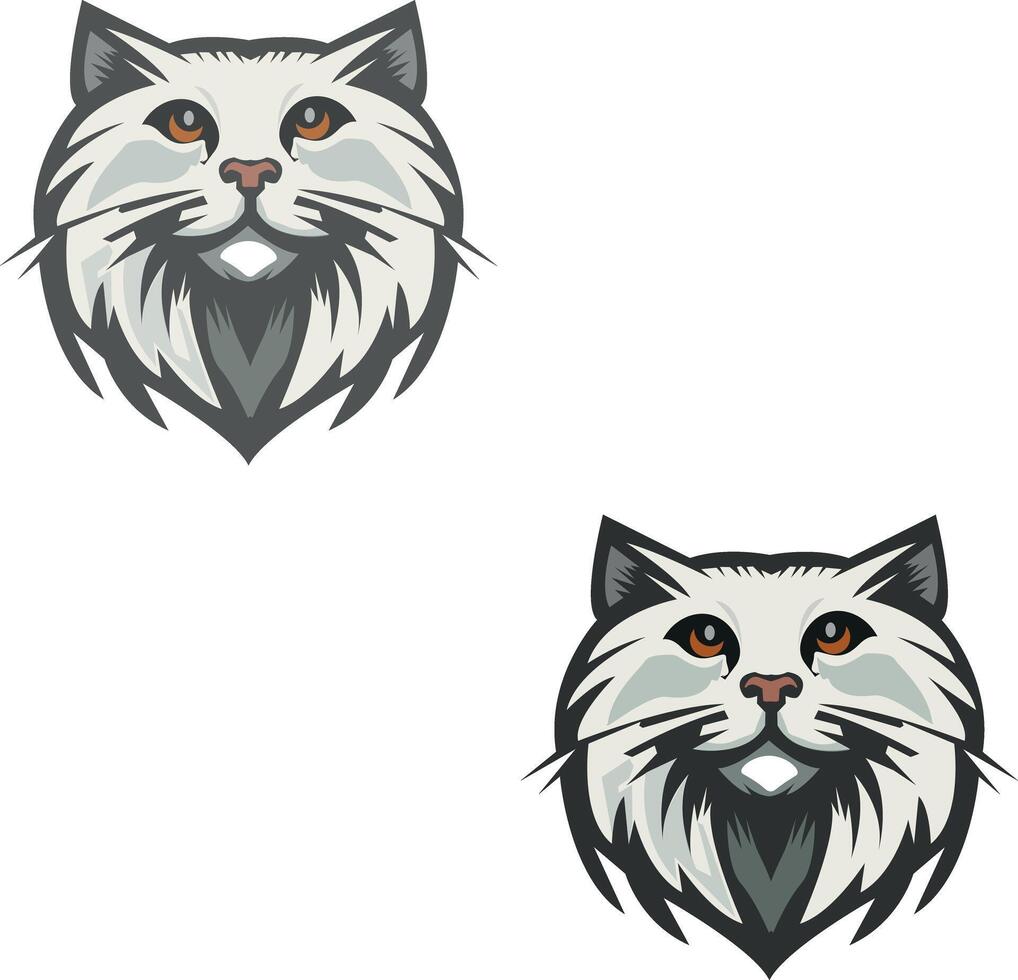 linda y gracioso gato logo. vector