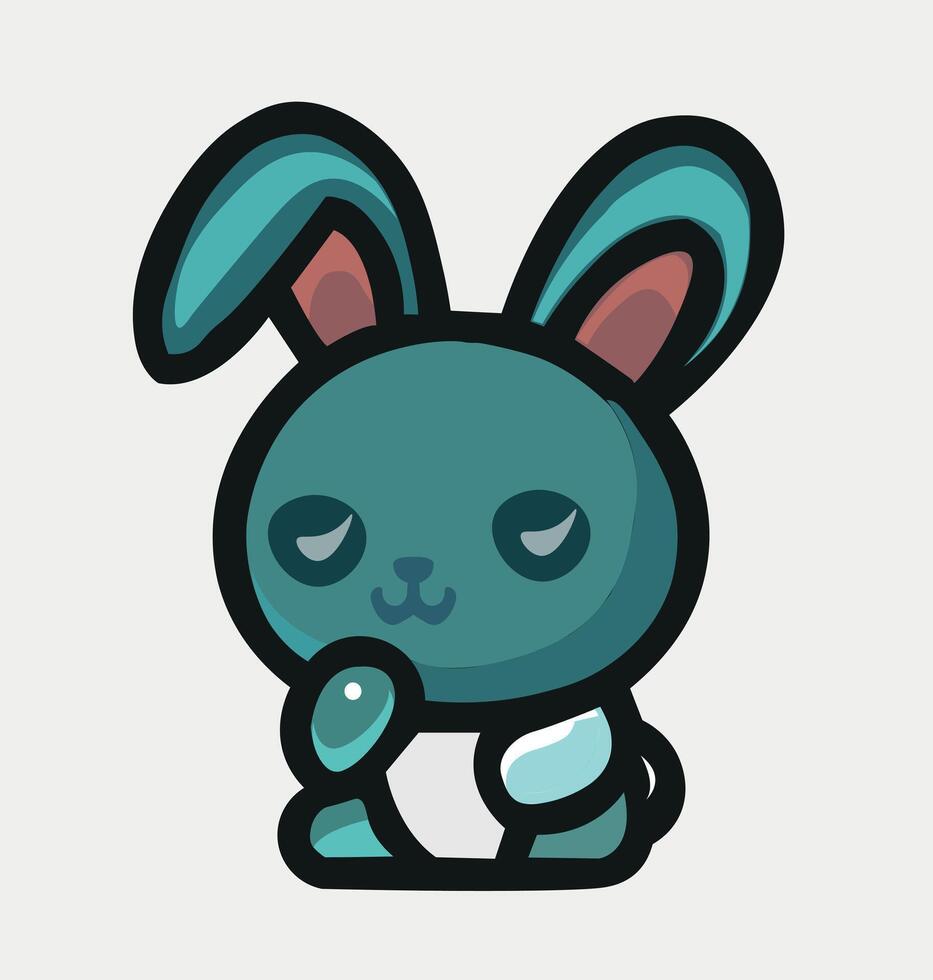 Rabbit with cute mouth. vector