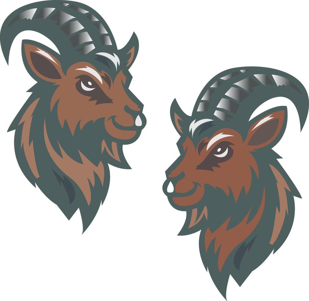 Logo illustration of a goat. Suitable for t-shirt designs with goat animal themes vector