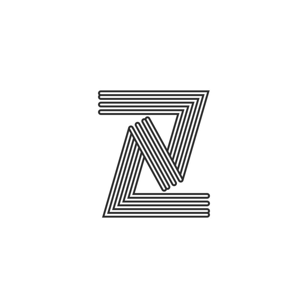 Initials letters logo ZN, NZ, Z and N vector