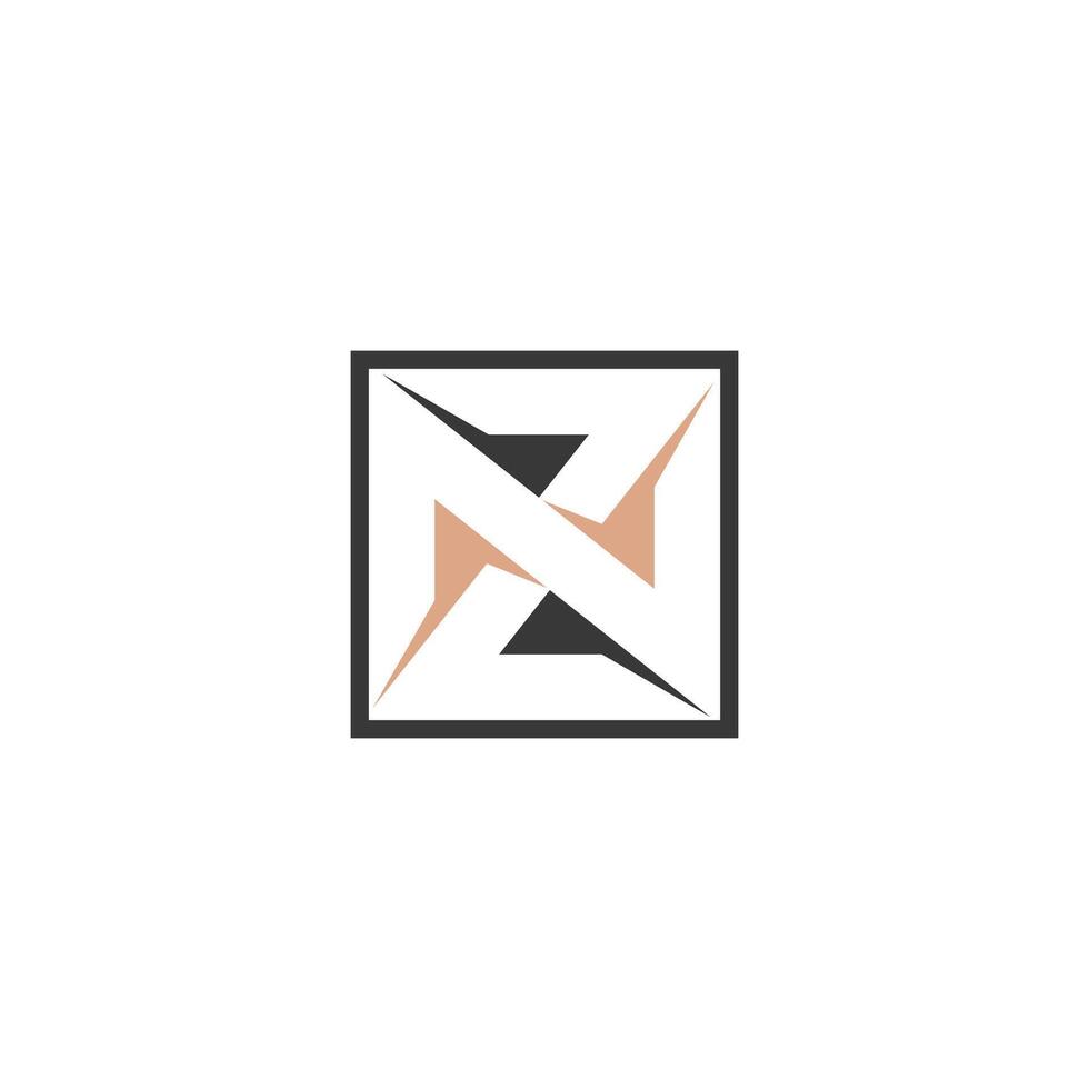 Initials letters logo ZN, NZ, Z and N vector