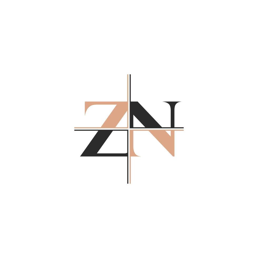 iniciales letras logo zn, Nueva Zelanda, z y norte vector