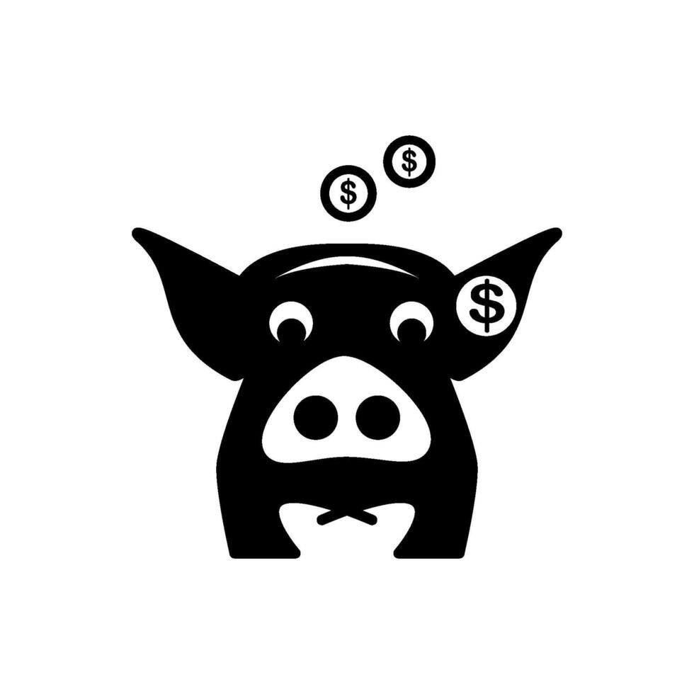 cerdito banco icono vector diseño modelo