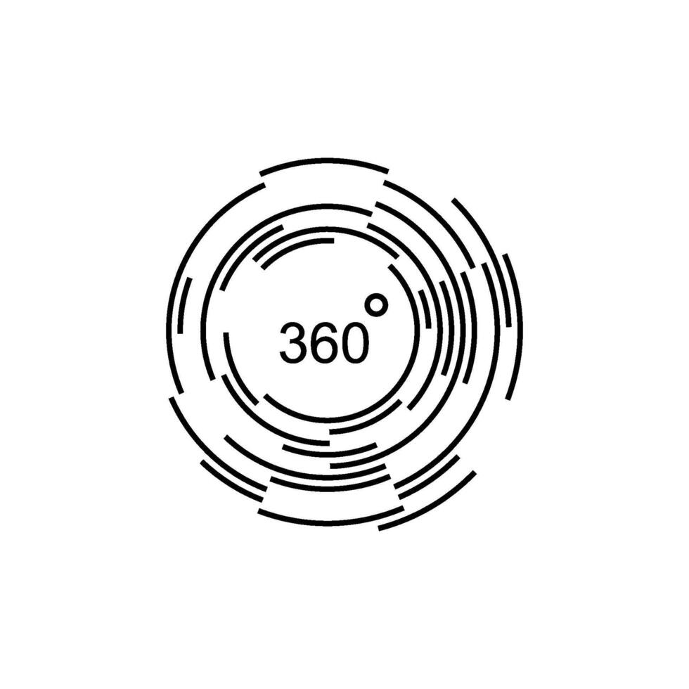 Plantilla de diseño de vector de icono de 360 grados