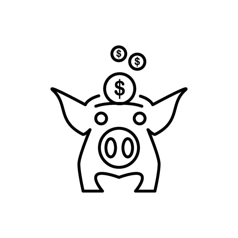 cerdito banco icono vector diseño modelo