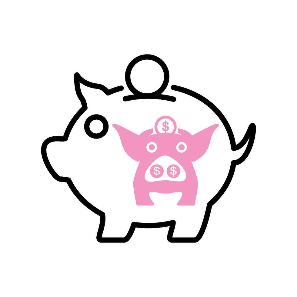piggy bank icon vector design template