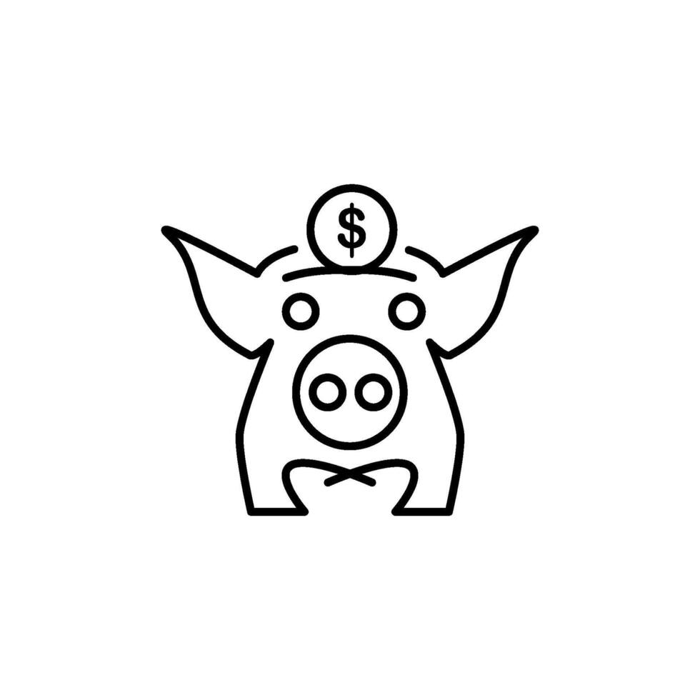 cerdito banco icono vector diseño modelo