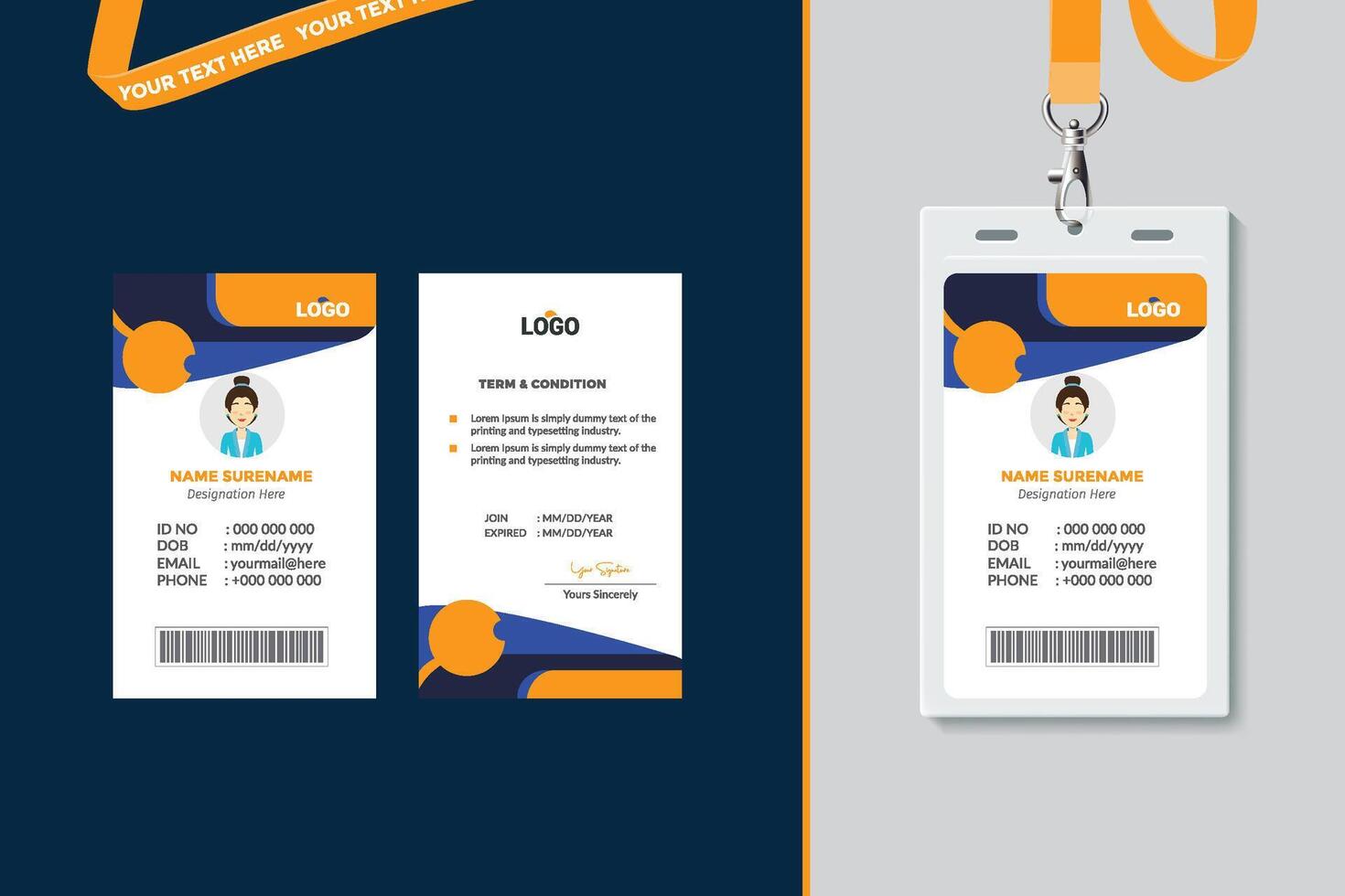 Simple and Clean ID Card Design Template vector