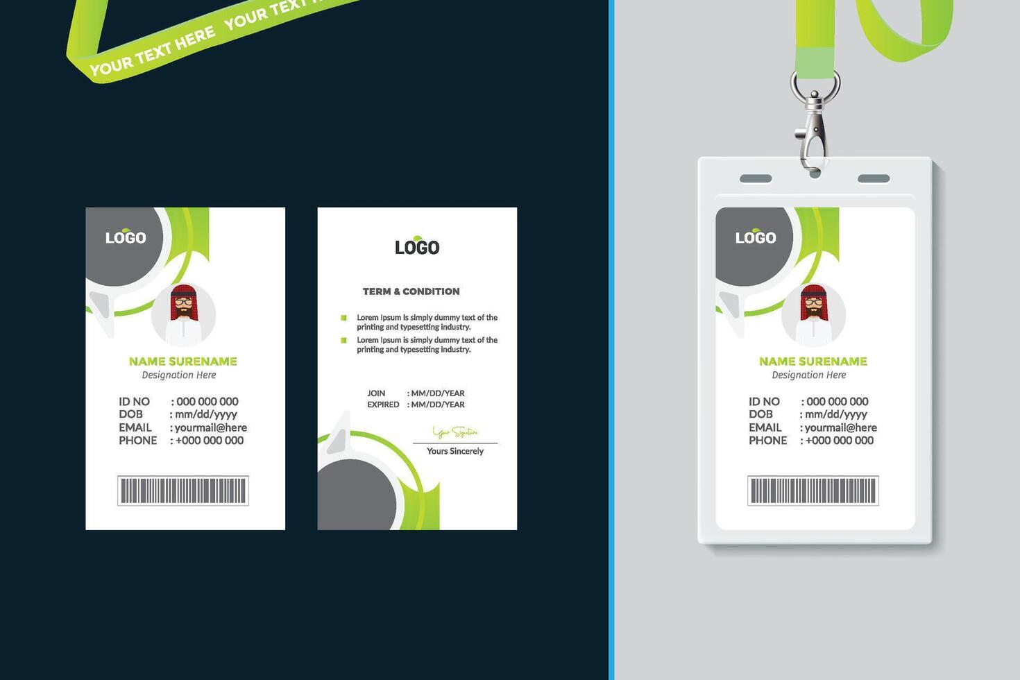 Simple and Clean ID Card Design Template vector