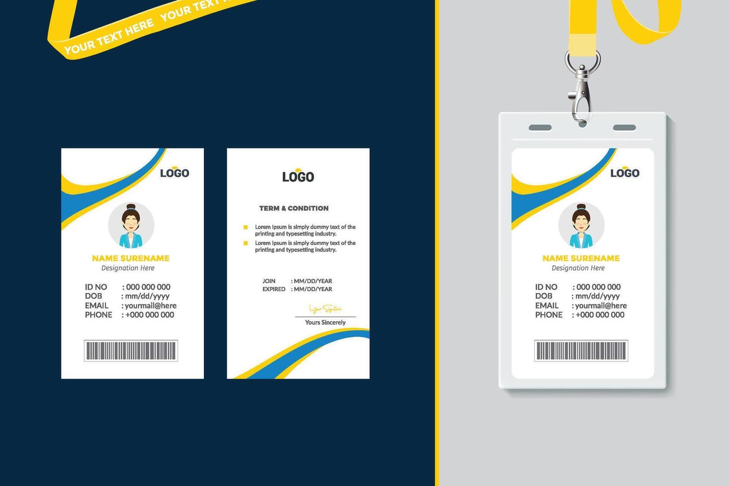 Simple and Clean ID Card Design Template vector