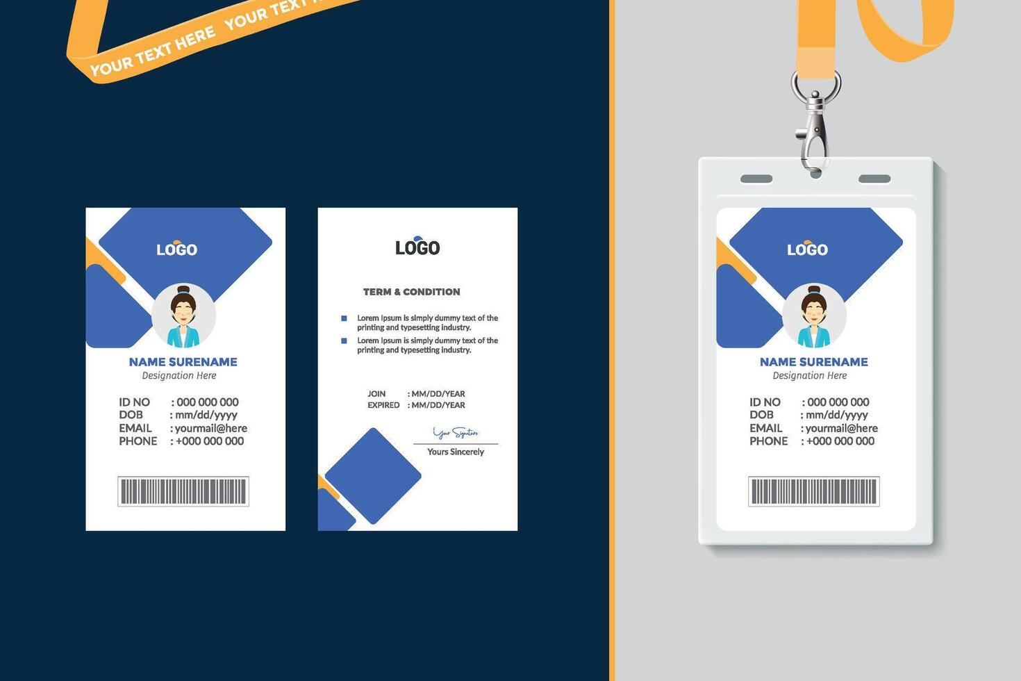 Simple and Clean ID Card Design Template vector