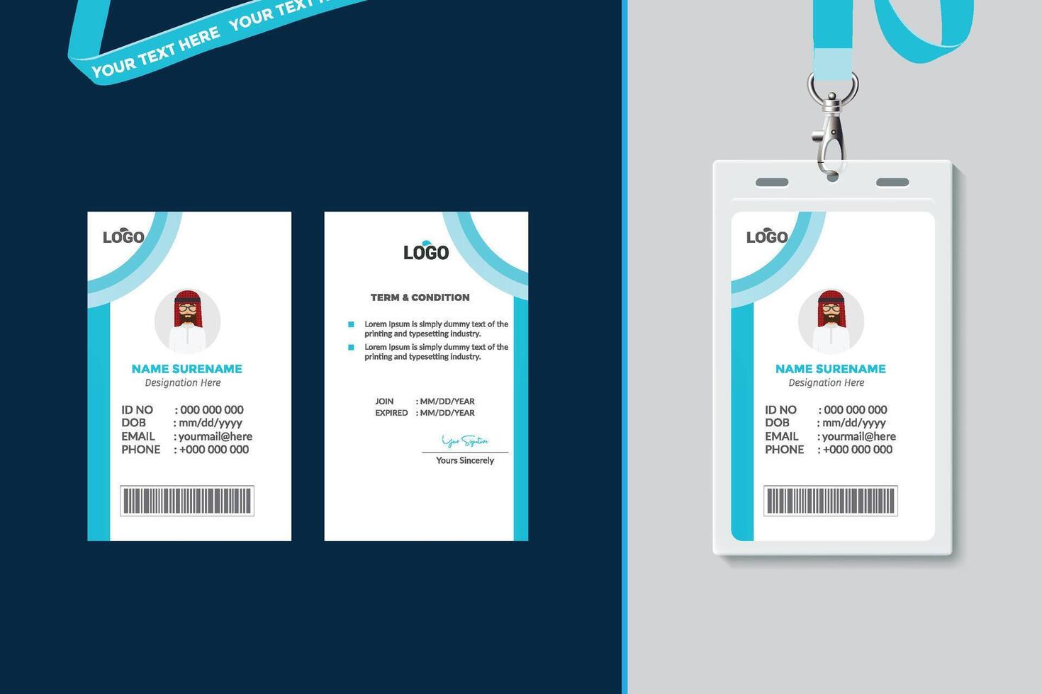 Simple and Clean ID Card Design Template vector