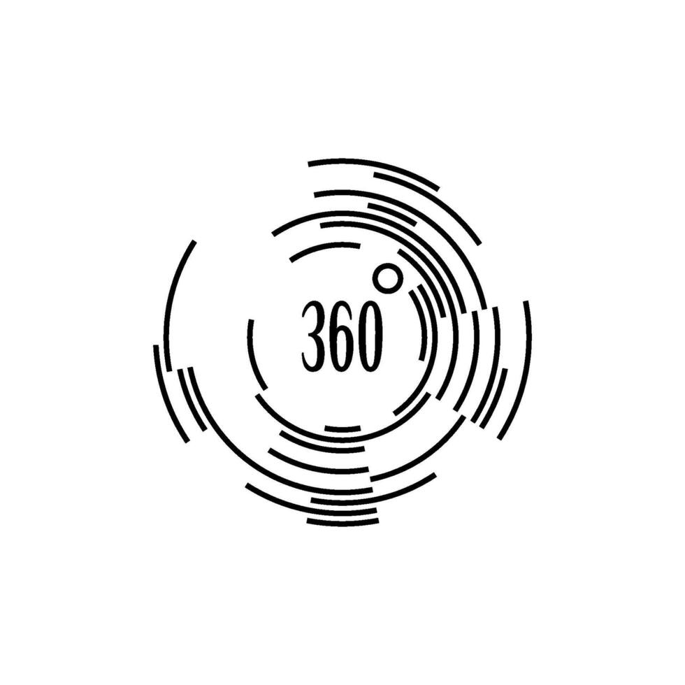 Plantilla de diseño de vector de icono de 360 grados