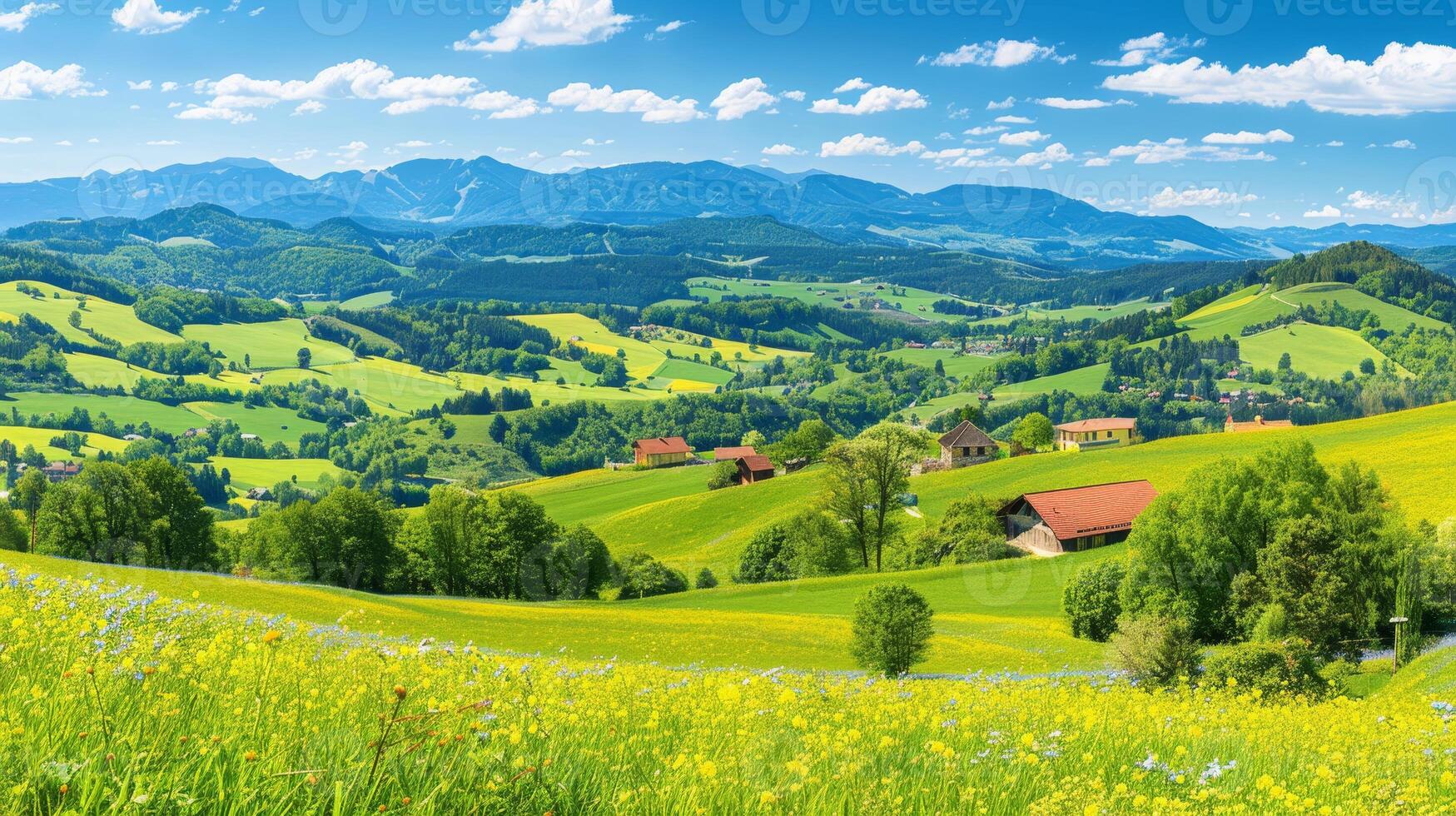 AI generated Tranquil swiss alps  majestic mountain range and lush valleys in switzerland s serene landscape photo