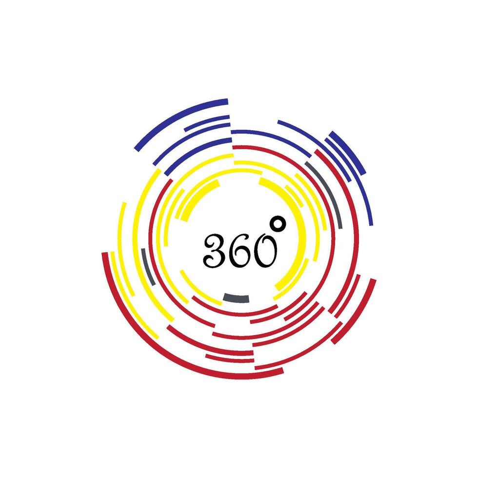 Plantilla de diseño de vector de icono de 360 grados