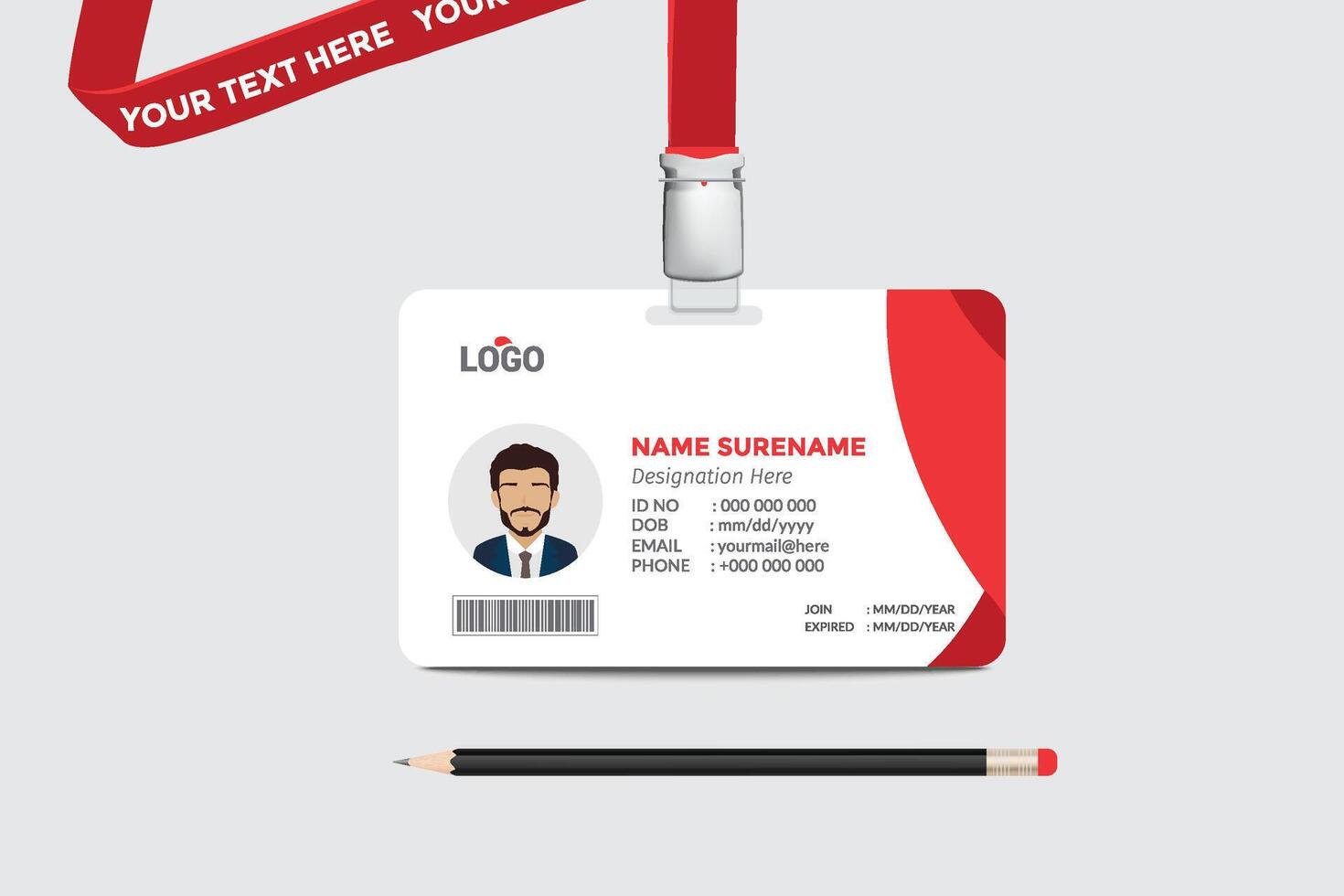 ID card template. Medical identity badge vector