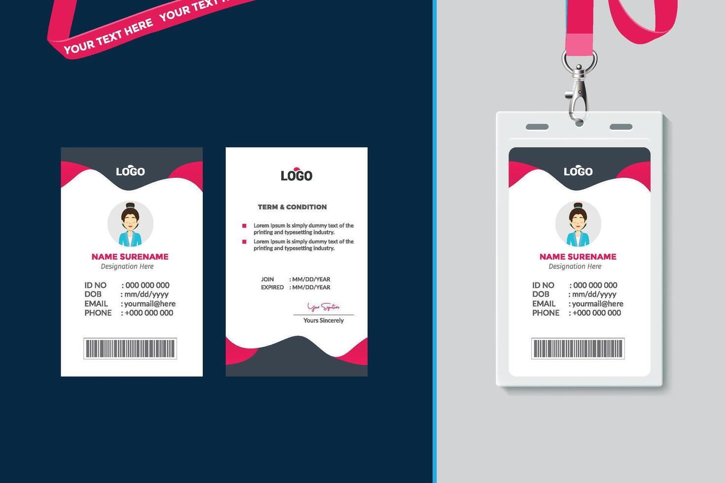 sencillo y limpiar carné de identidad tarjeta diseño modelo vector