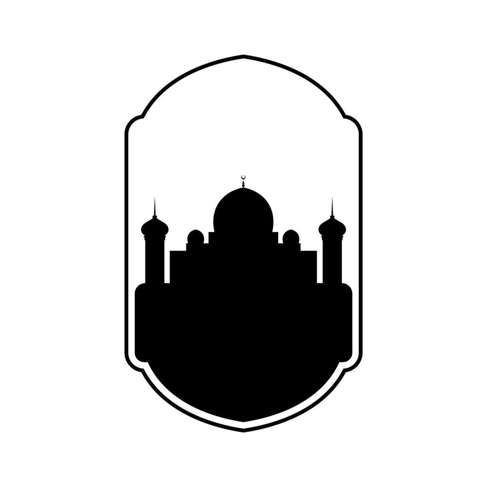 Mosque vector icon illustration design template. dome mosque and gate pray muslim religion minimalist logo design vector icon illustration template. ramadan kareem, eid mubarak vector illustration
