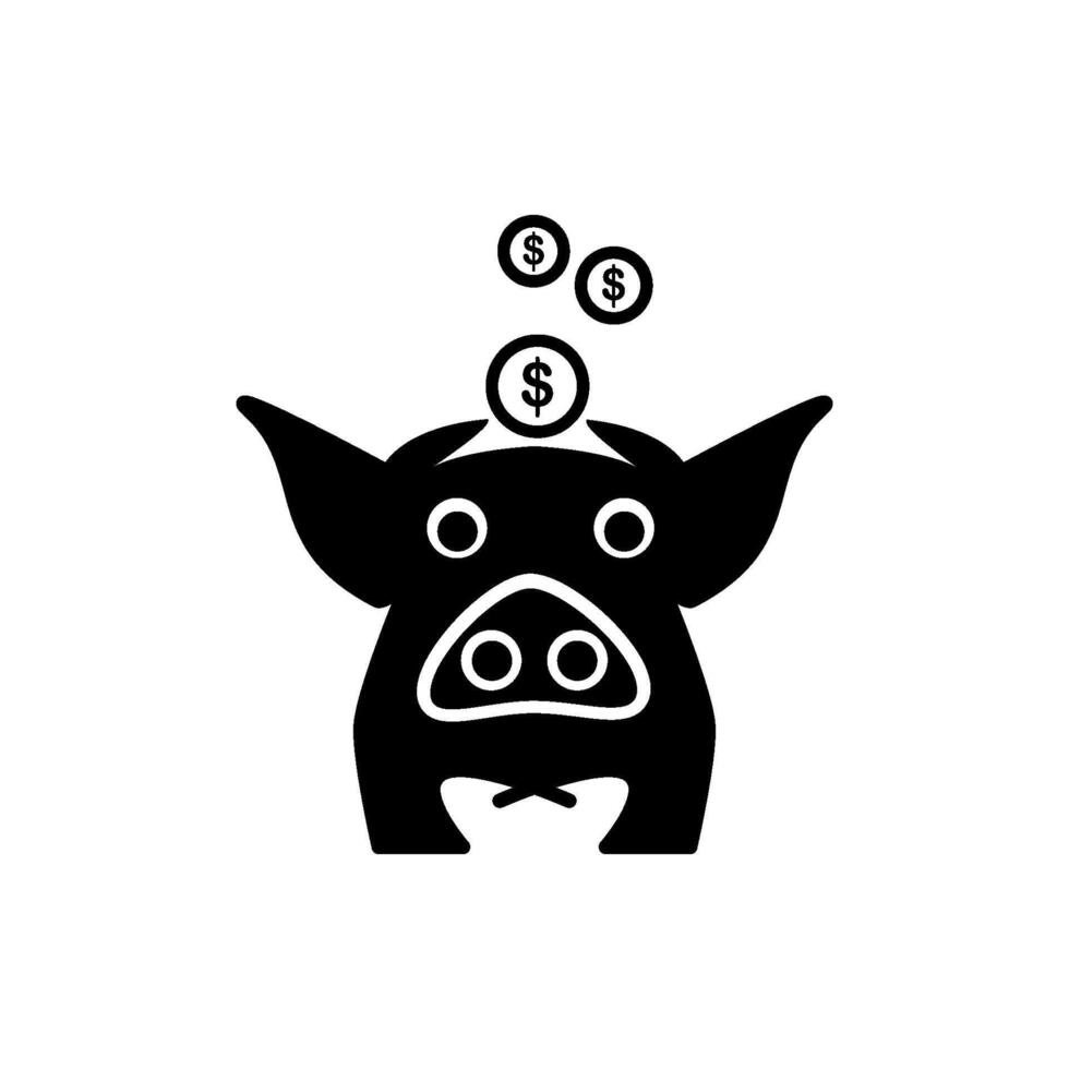 cerdito banco icono vector diseño modelo