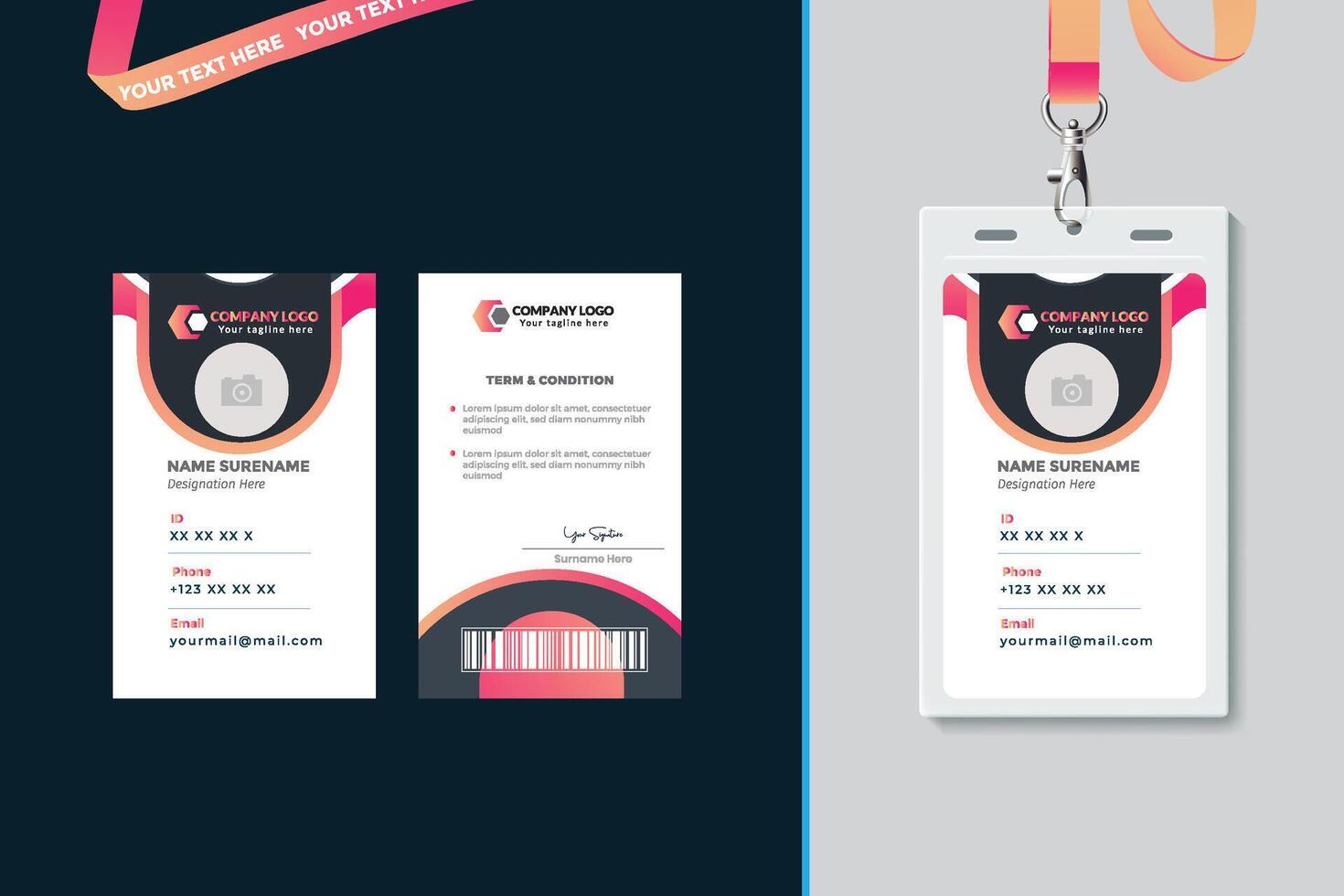 Simple and Clean ID Card Design Template vector