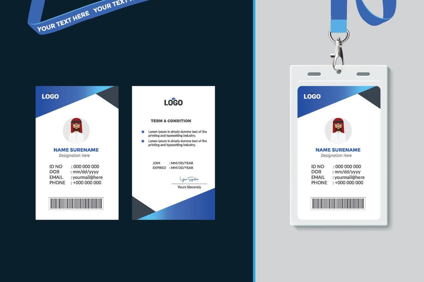 Simple and Clean ID Card Design Template vector