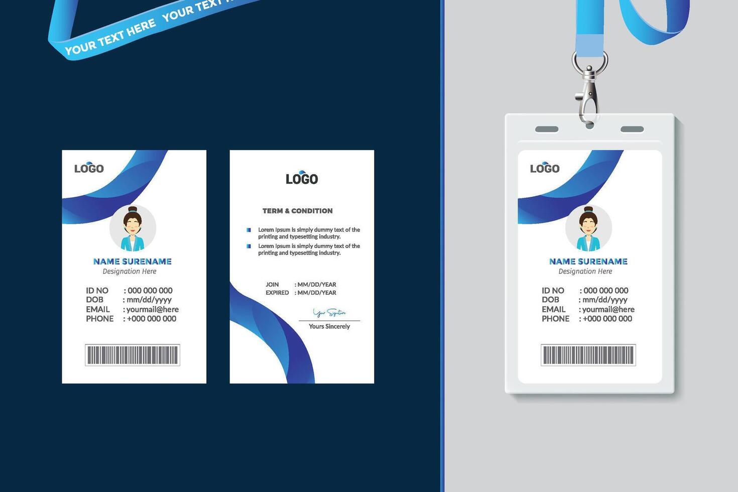 Simple and Clean ID Card Design Template vector