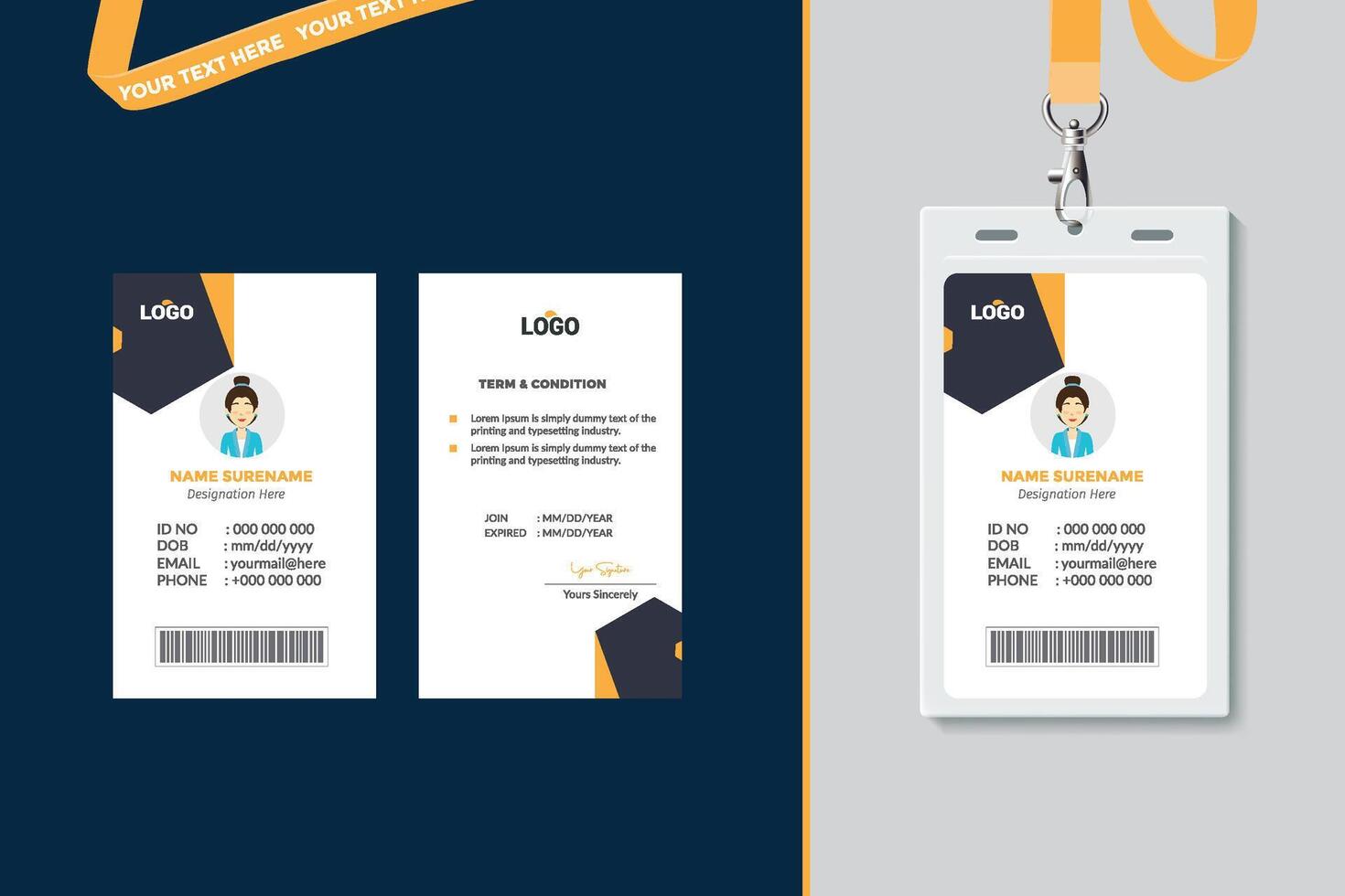 Simple and Clean ID Card Design Template vector