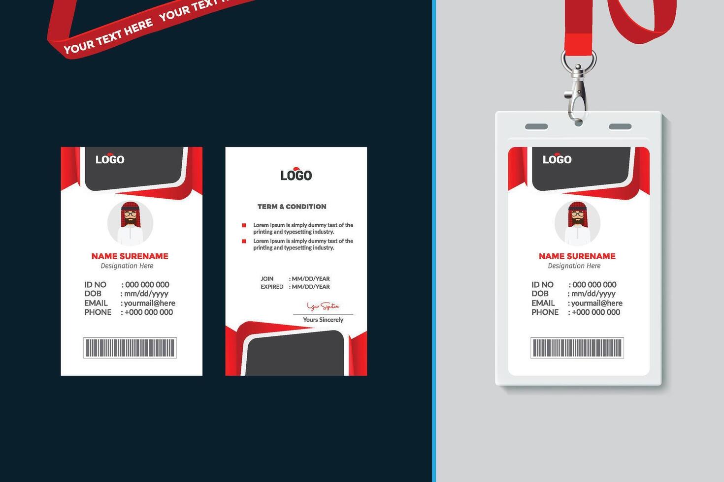 Simple and Clean ID Card Design Template vector