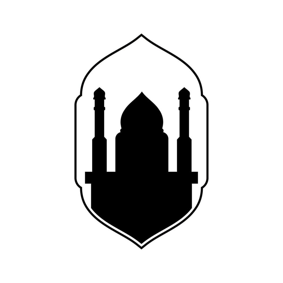 Mosque vector icon illustration design template. dome mosque and gate pray muslim religion minimalist logo design vector icon illustration template. ramadan kareem, eid mubarak vector illustration