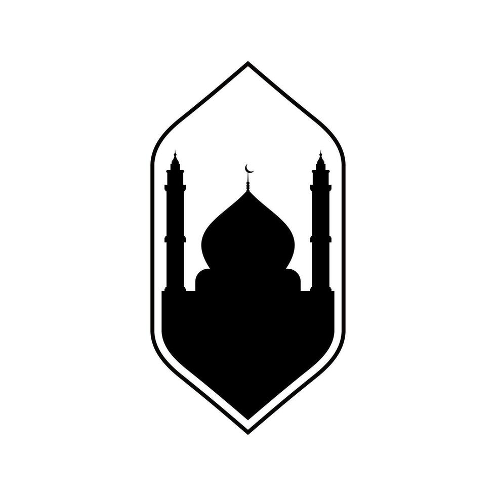 Mosque vector icon illustration design template. dome mosque and gate pray muslim religion minimalist logo design vector icon illustration template. ramadan kareem, eid mubarak vector illustration