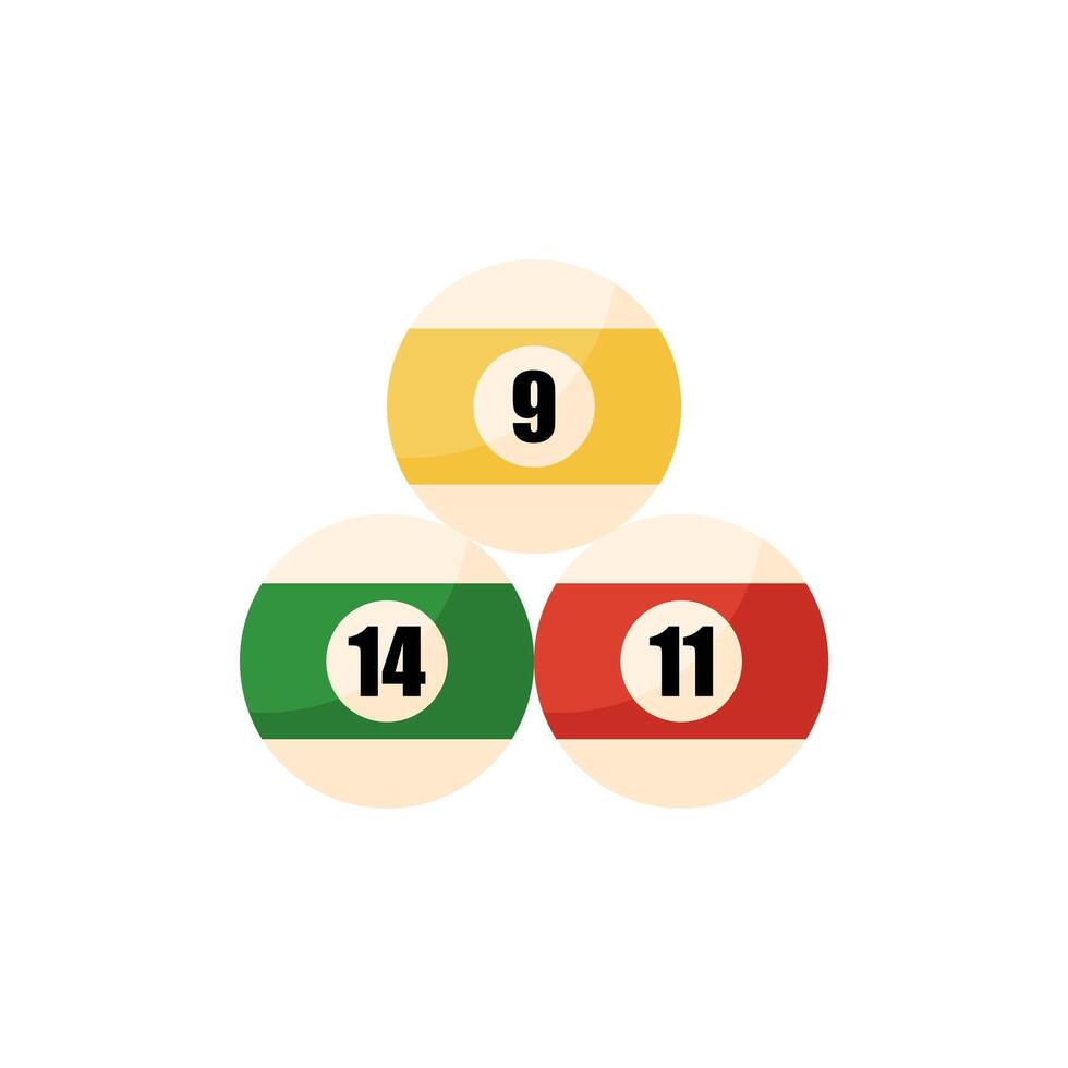 vector illustration of billiard ball logo on white background