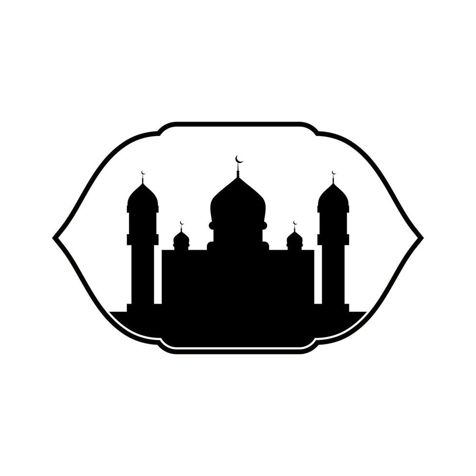 mezquita logo vecor ilustración. musulmán mezquita silueta logo modelo. Ramadán Kareem, eid Mubarak vector
